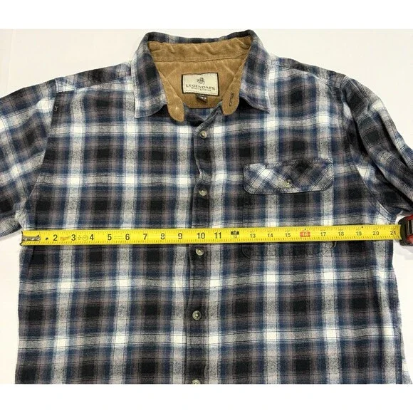 Legendary Whitetail Blue Plaid Flannel Shirt Mens Size Large Tall - Picture 7 of 10